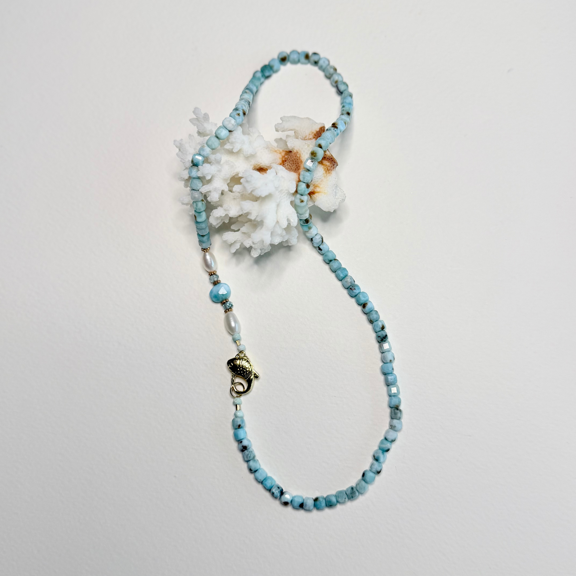 Larimar Fish Clasp Necklace