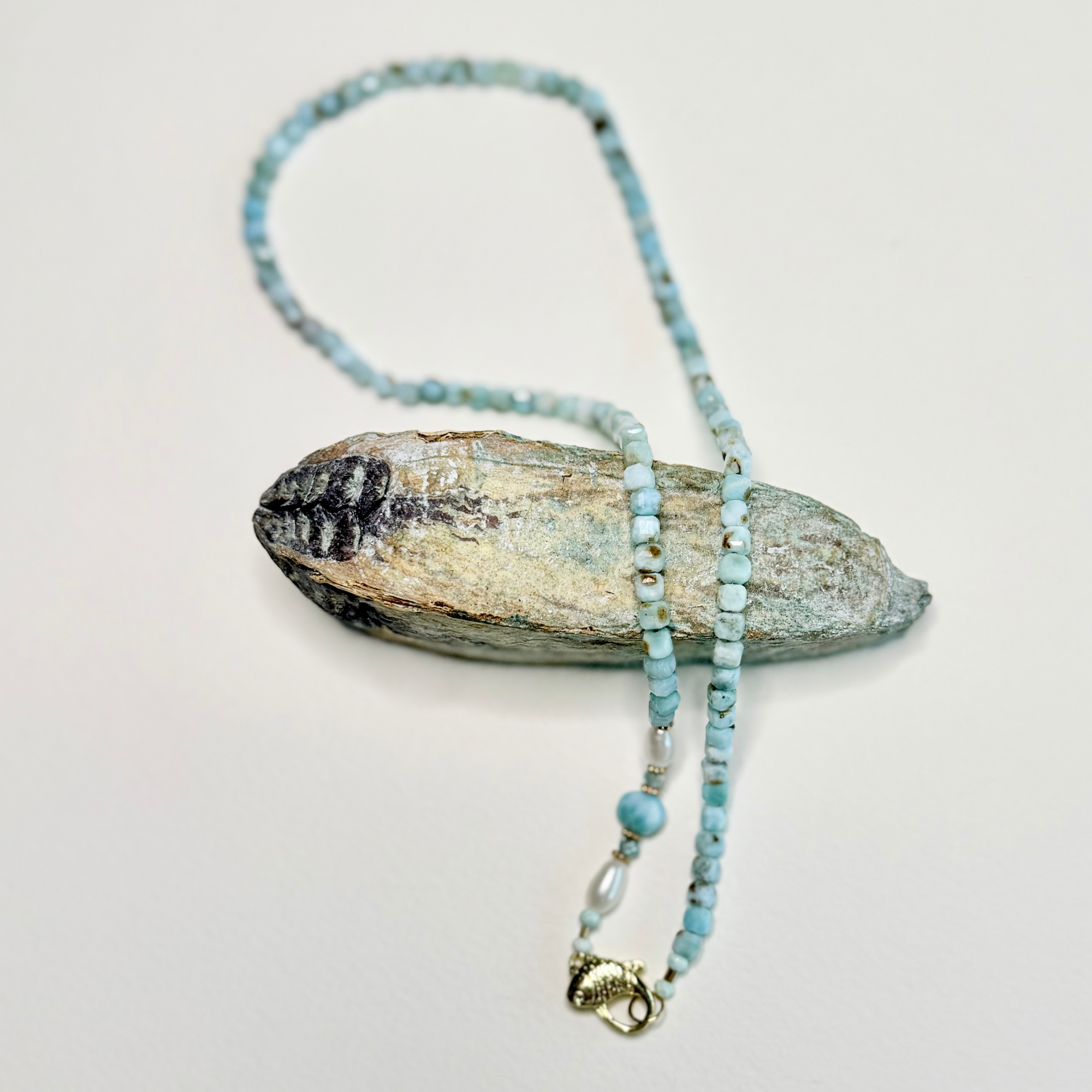 Larimar Fish Clasp Necklace