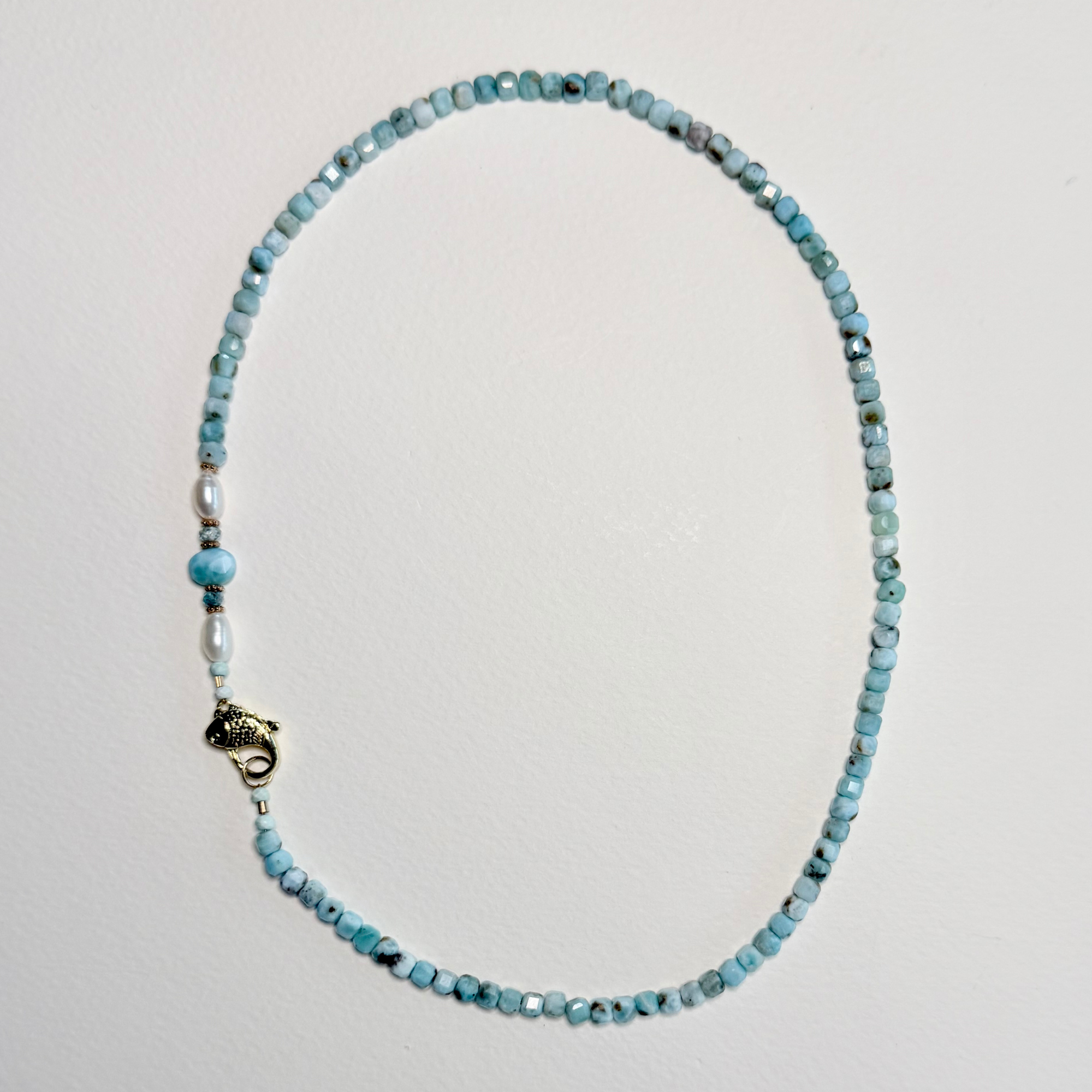 Larimar Fish Clasp Necklace
