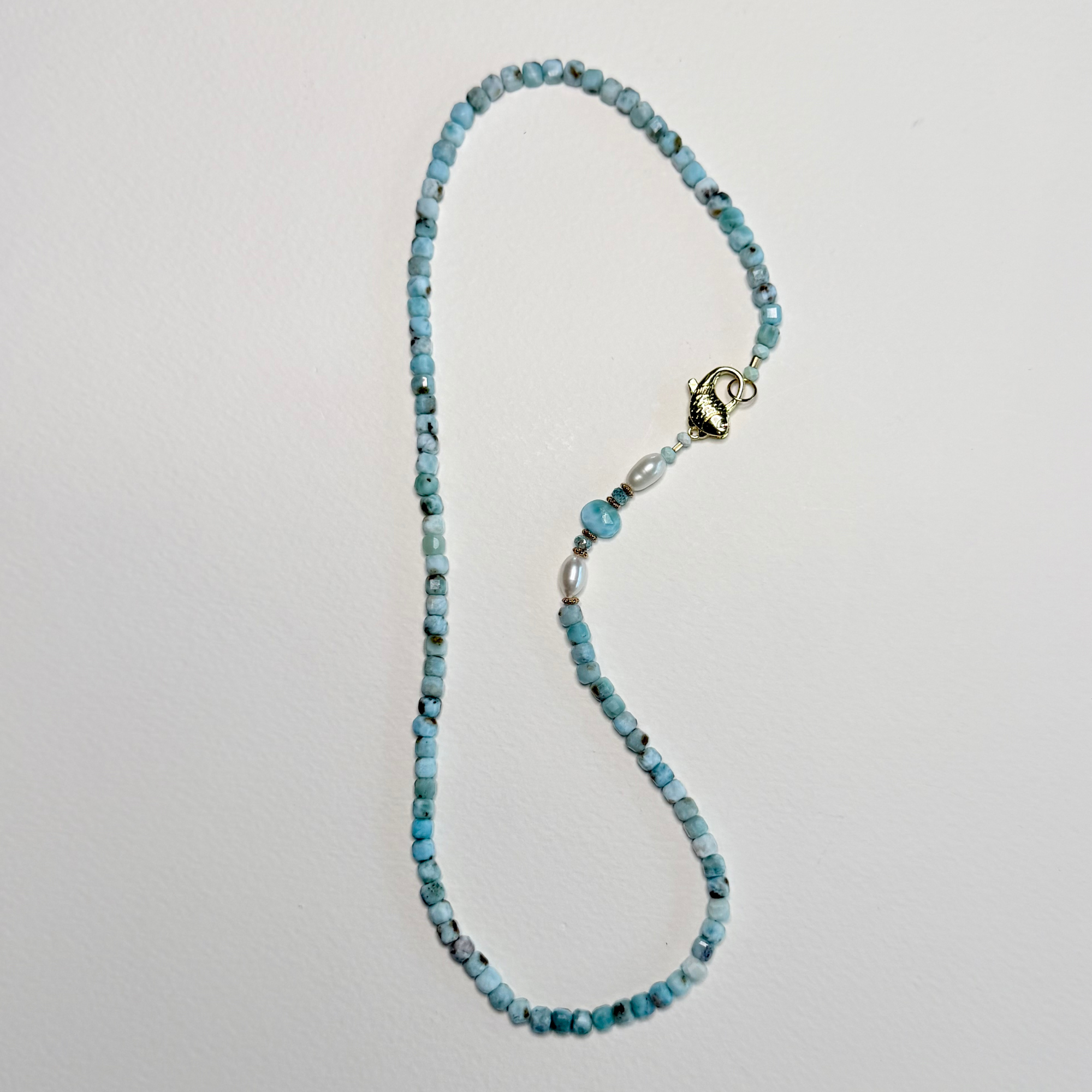 Larimar Fish Clasp Necklace