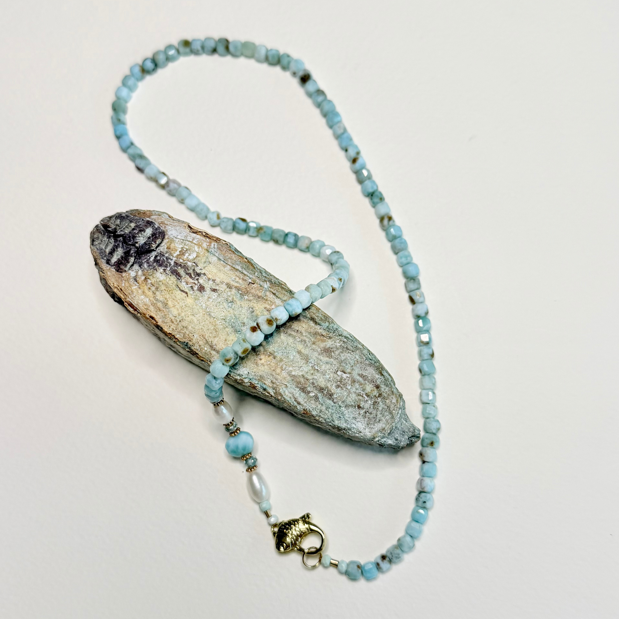 Larimar Fish Clasp Necklace
