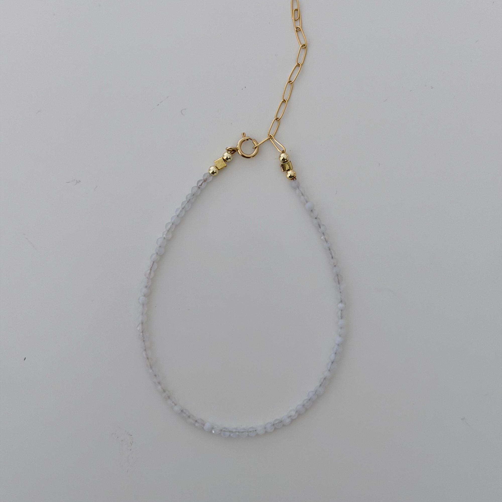 Lavender Chalcedony Tiny Beads Bracelet 