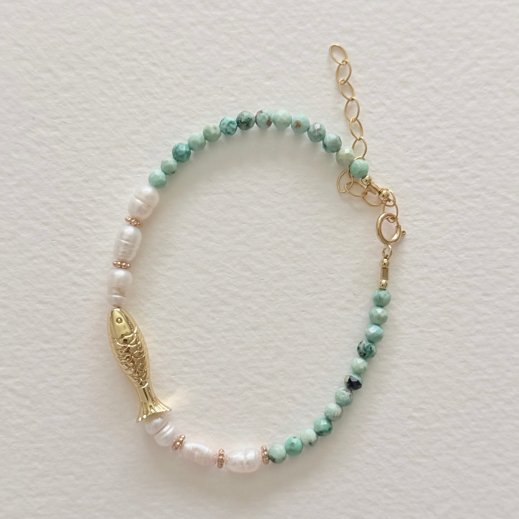 Little Catch Bracelet – Peruvian Faceted Turquoise