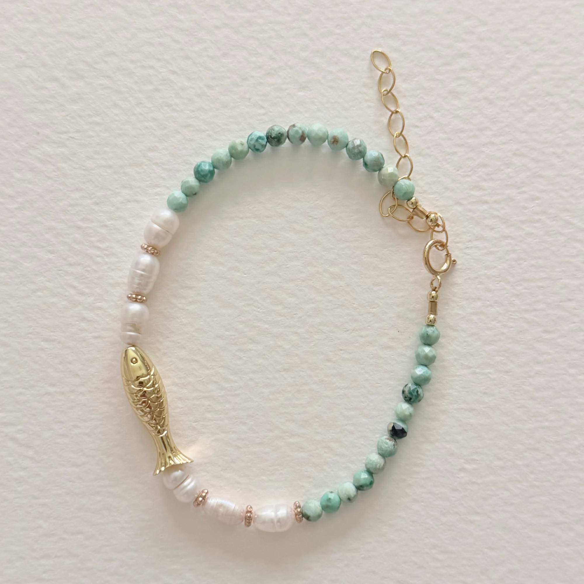 Little Catch Bracelet – Peruvian Faceted Turquoise