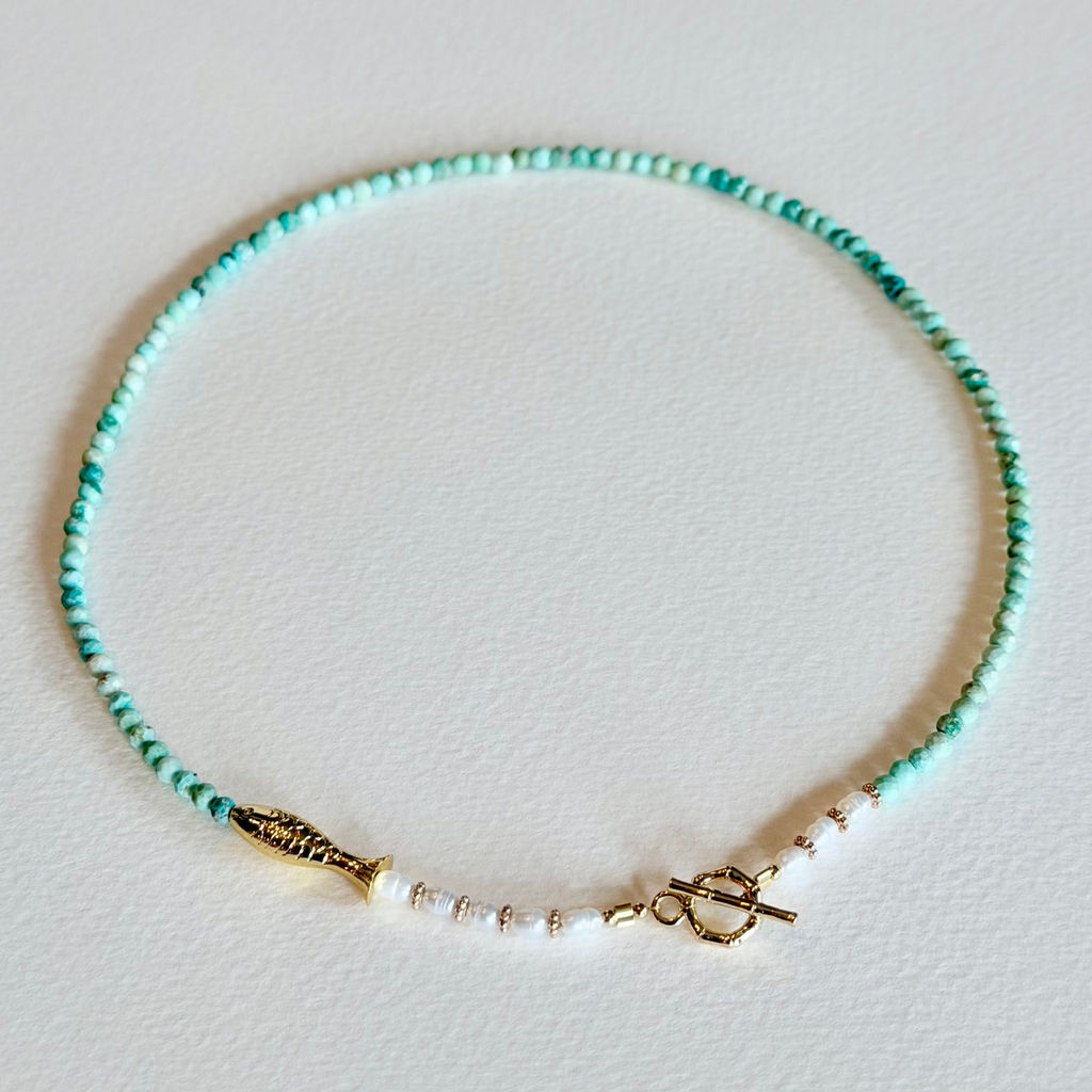 Little Catch Necklace – Peruvian Faceted Turquoise