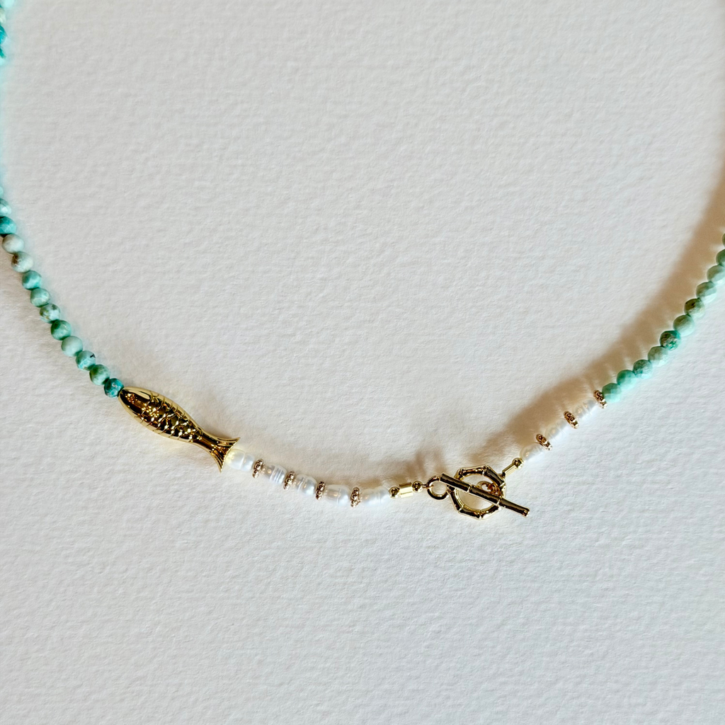 Little Catch Necklace – Peruvian Faceted Turquoise
