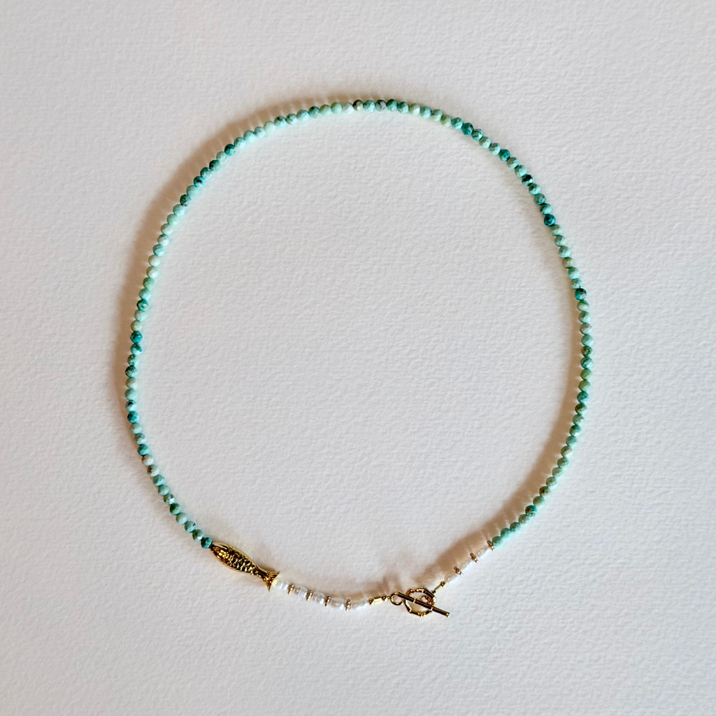 Little Catch Necklace – Peruvian Faceted Turquoise