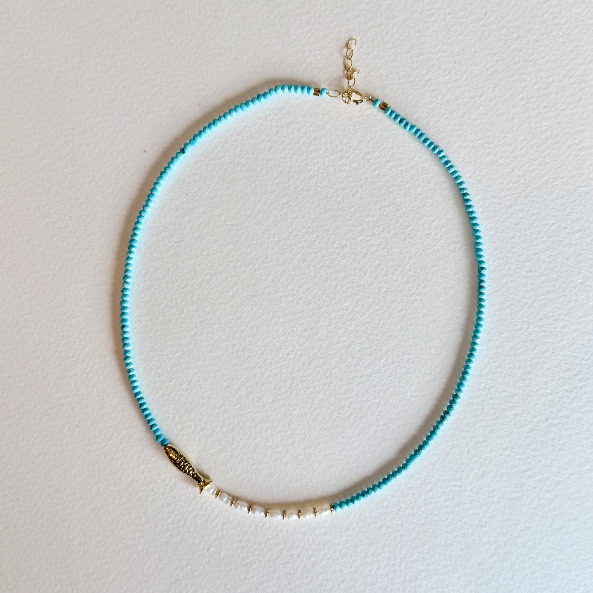 Little Catch Turquoise & Freshwater Pearl Necklace