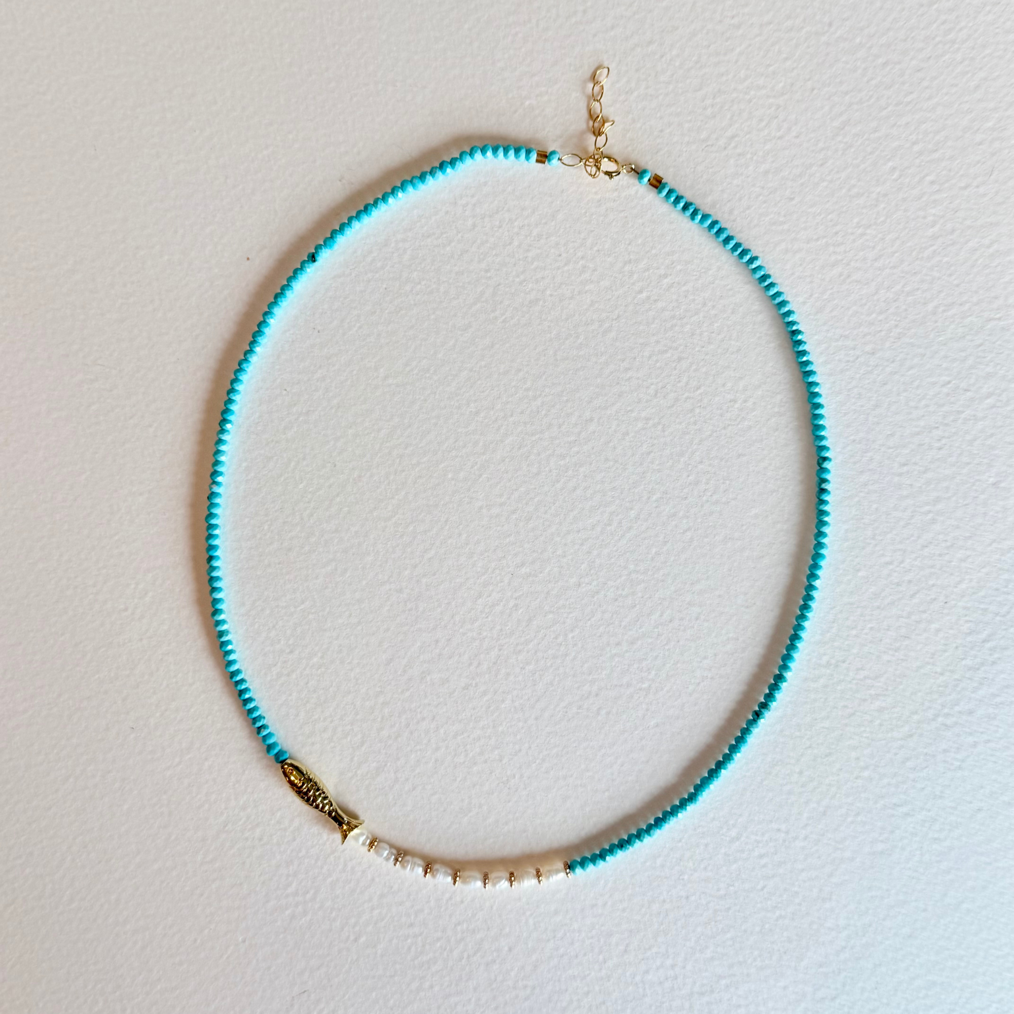 Little Catch Turquoise & Freshwater Pearl Necklace