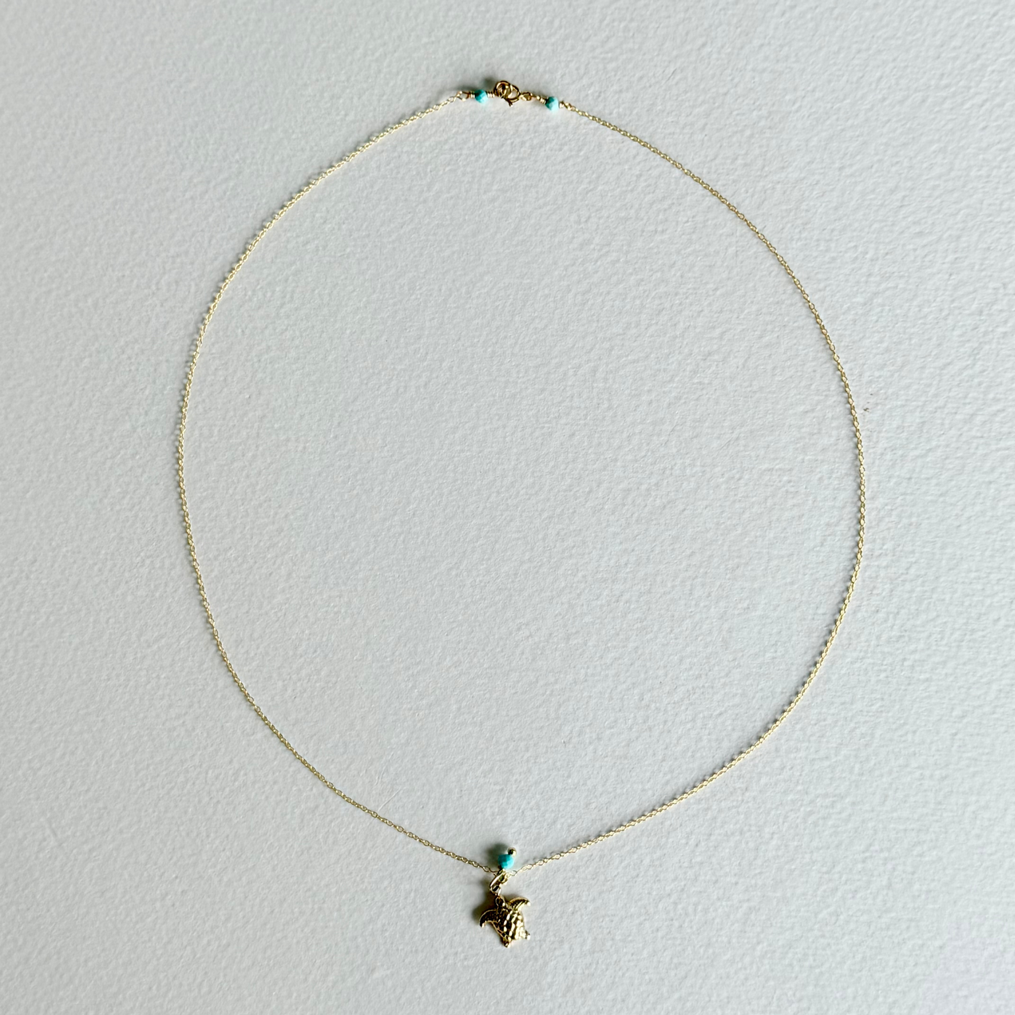 Little Turtle Turquoise Dainty Necklace