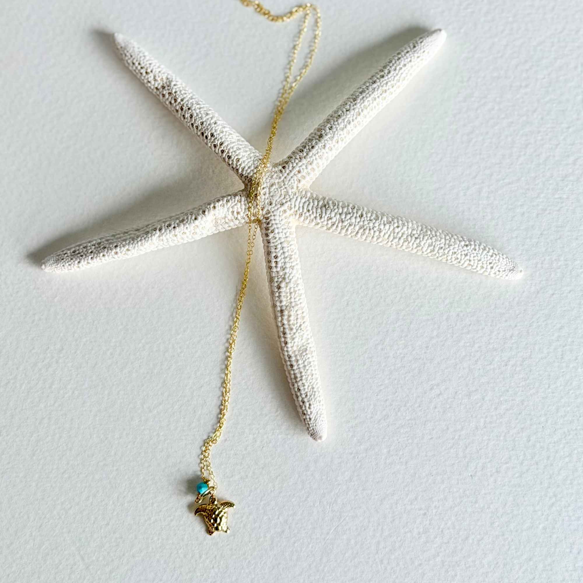 Little Turtle Turquoise Dainty Necklace