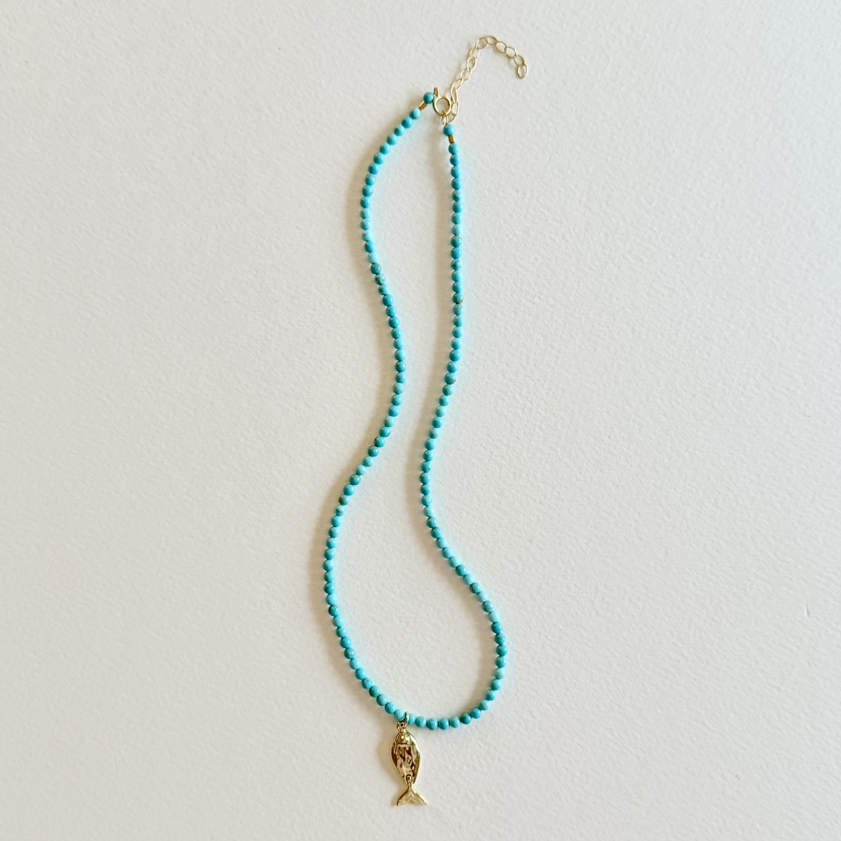 Little Catch Smooth Turquoise Necklace on light background