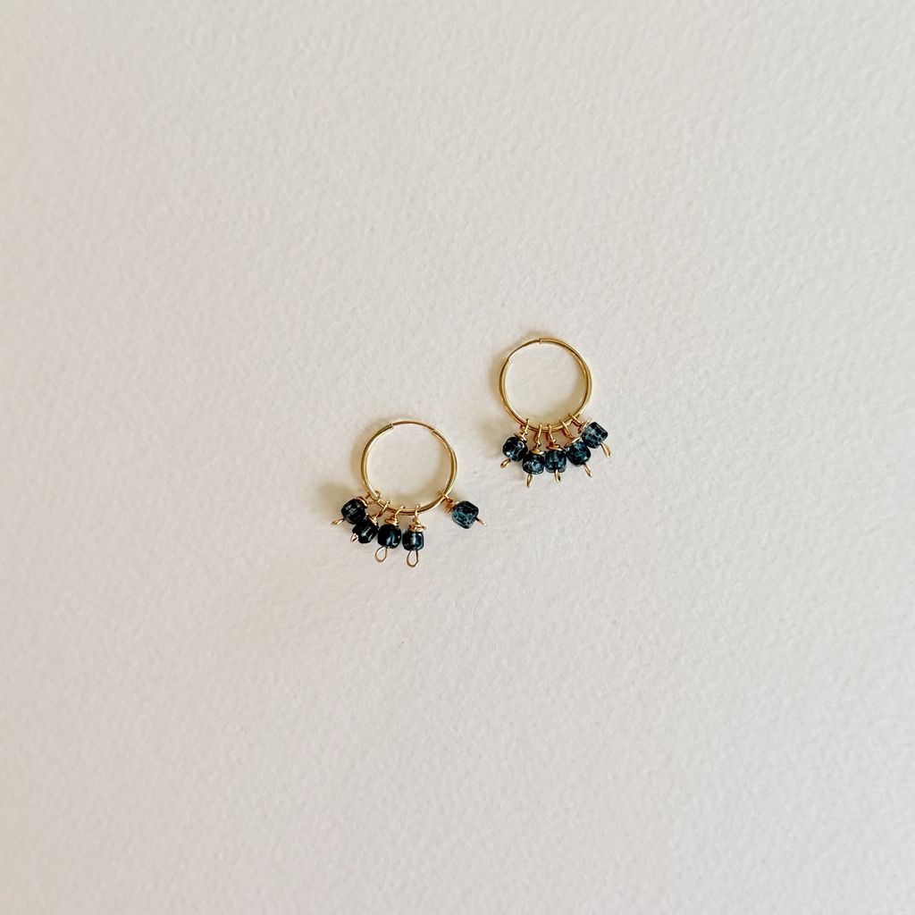 Midnight Mystic Topaz Cluster Hoop Earrings