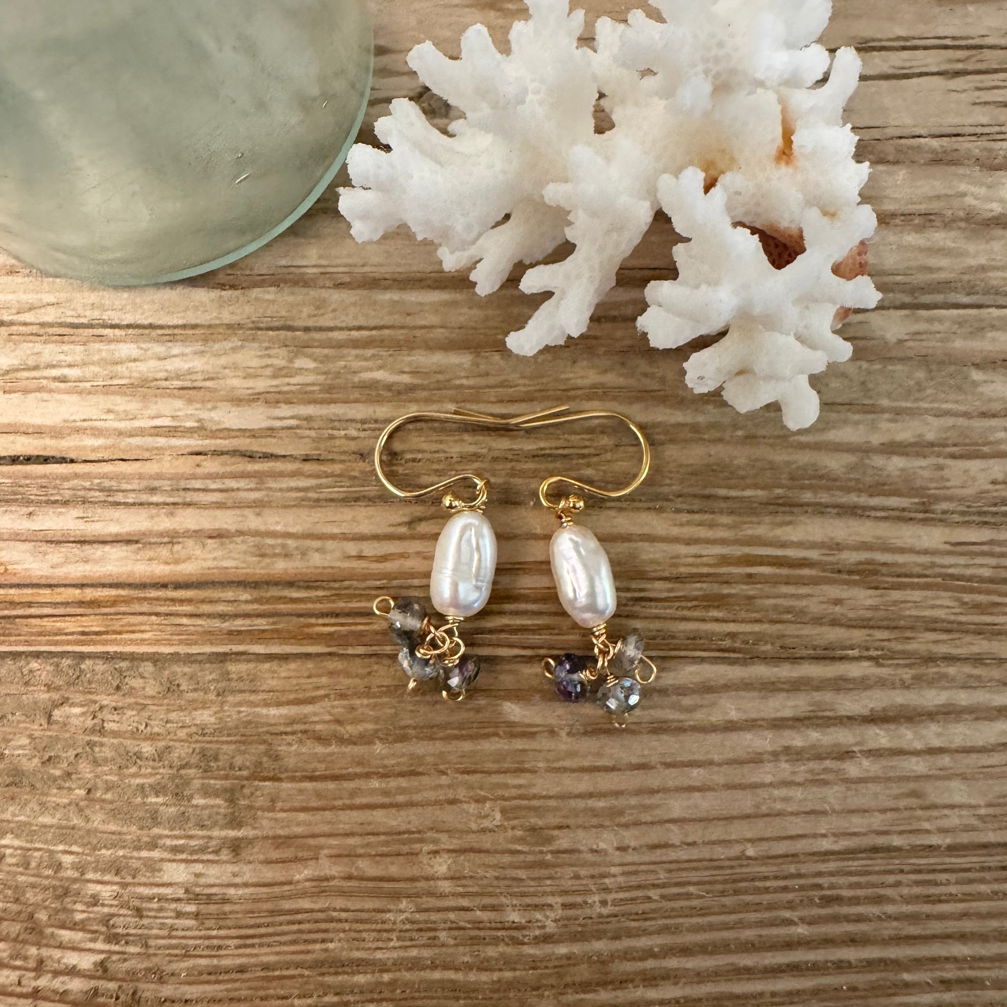 Mystic Topaz & Pearl Earrings