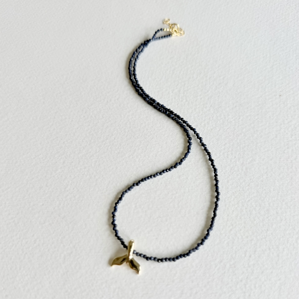 Sapphire Whale Tail Necklace