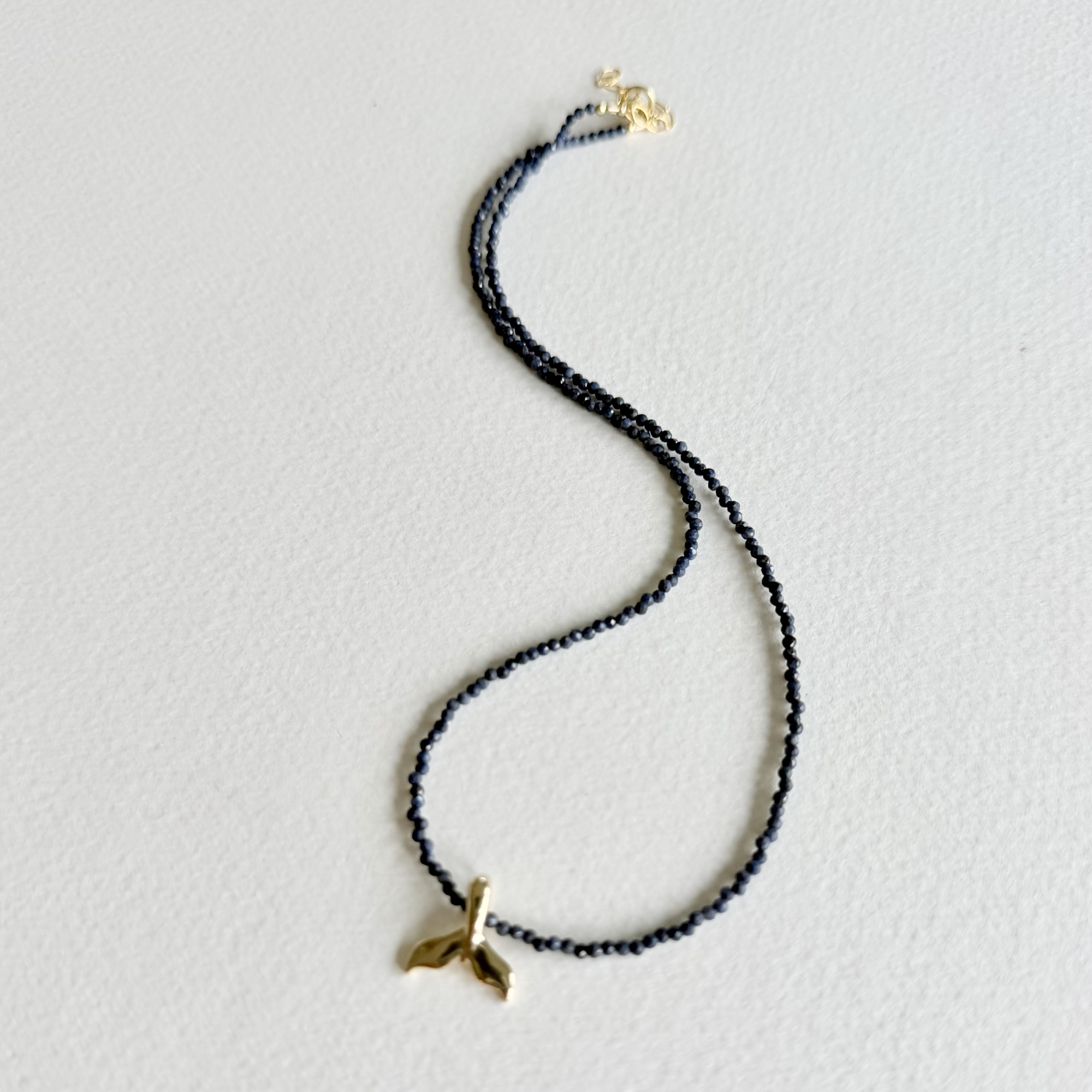 Sapphire Whale Tail Necklace