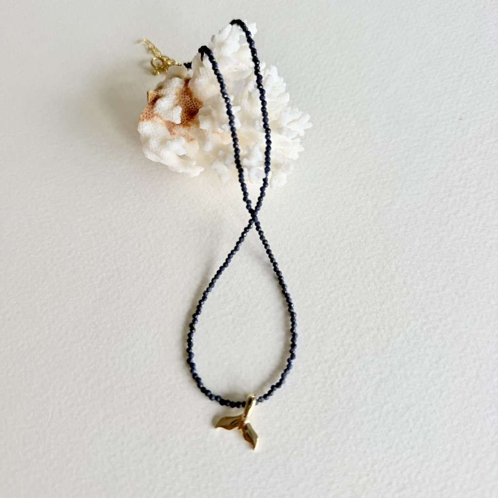 Sapphire Whale Tail Necklace
