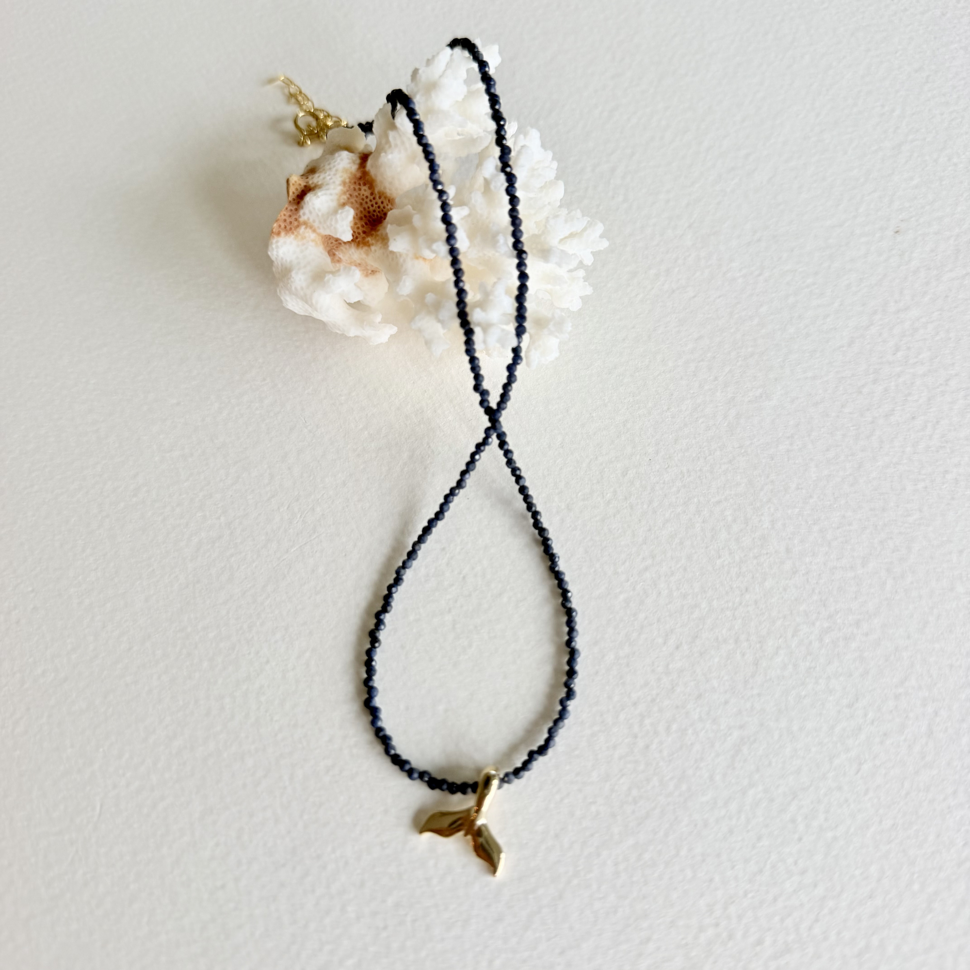 Sapphire Whale Tail Necklace