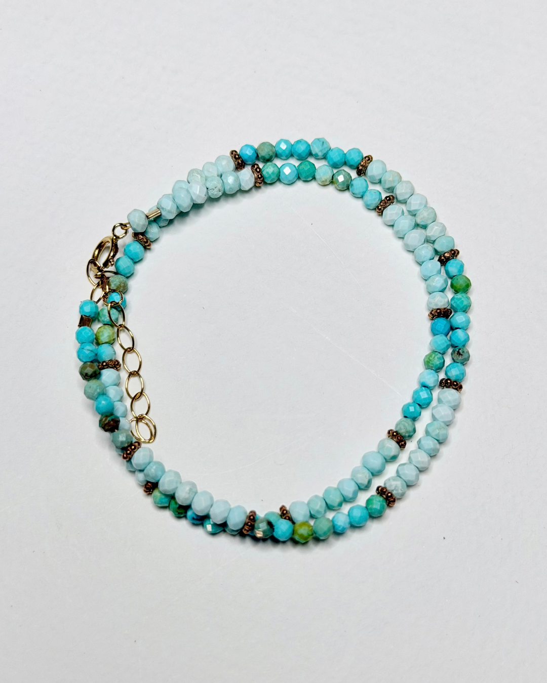 Sea Glass Turquoise Mini Wrap Bracelet