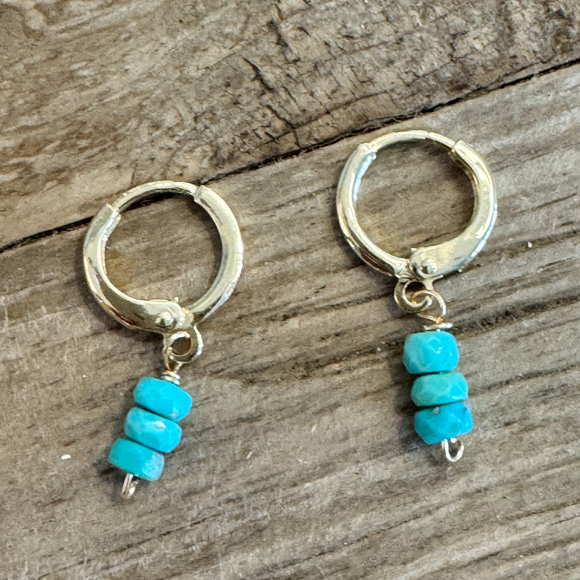 Sleeping Beauty Turquoise Huggie Earrings