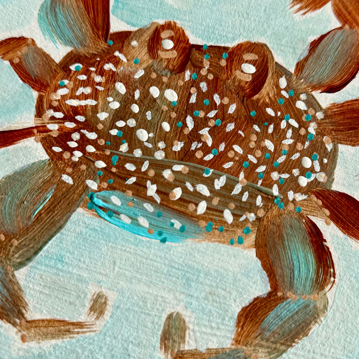 Speckled Blue Crab Original Acrylic Painting