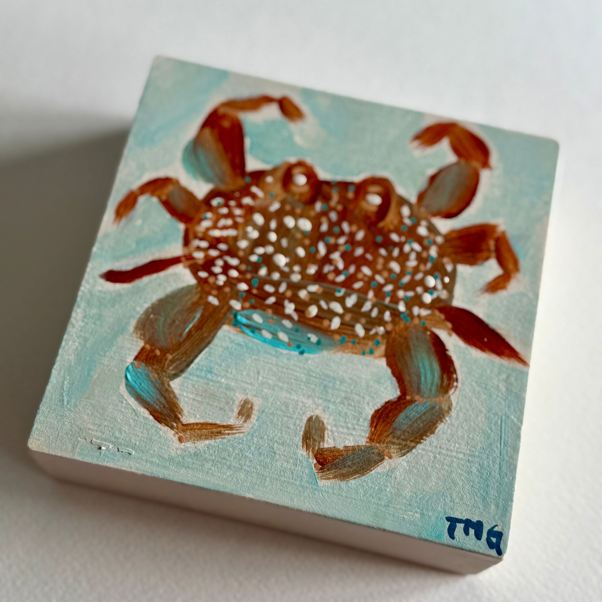 Speckled Blue Crab Original Acrylic Painting