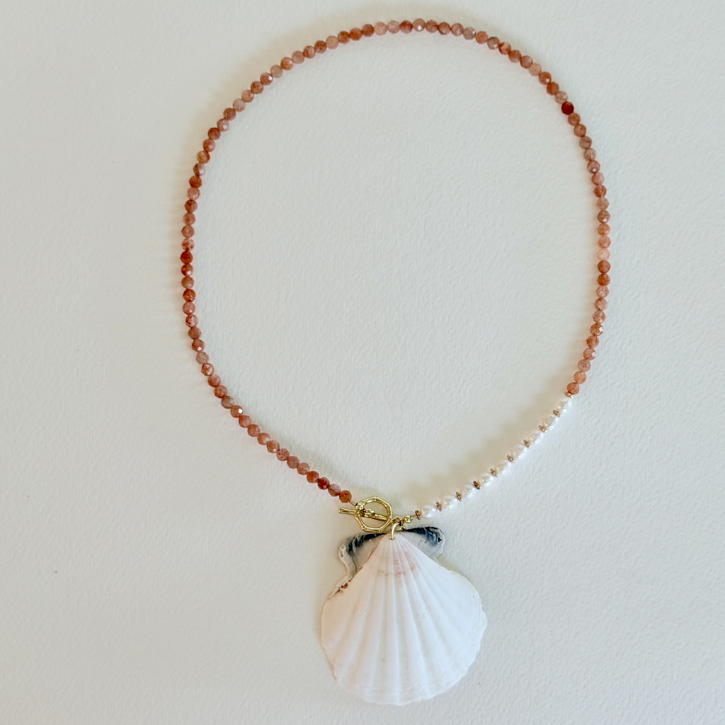 Summer Blush Scallop Shell Necklace
