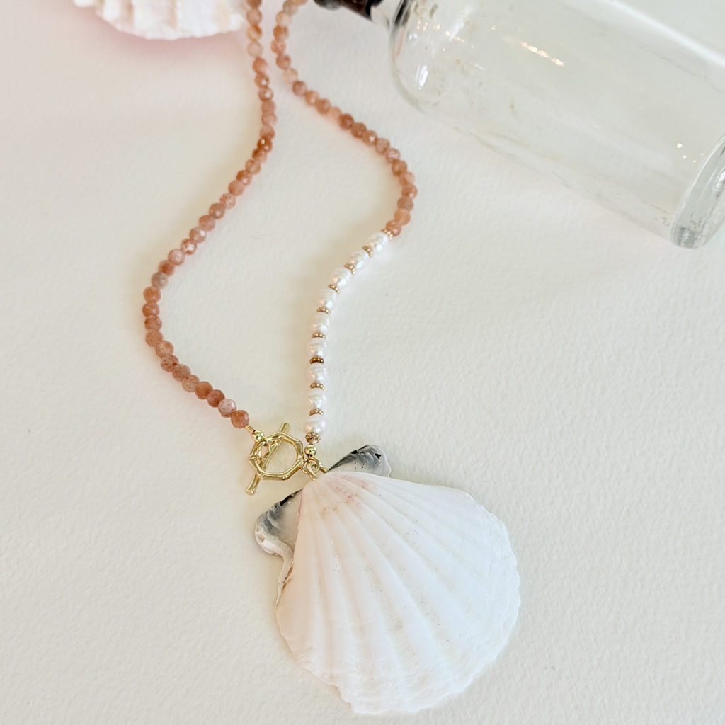 Summer Blush Scallop Shell Necklace