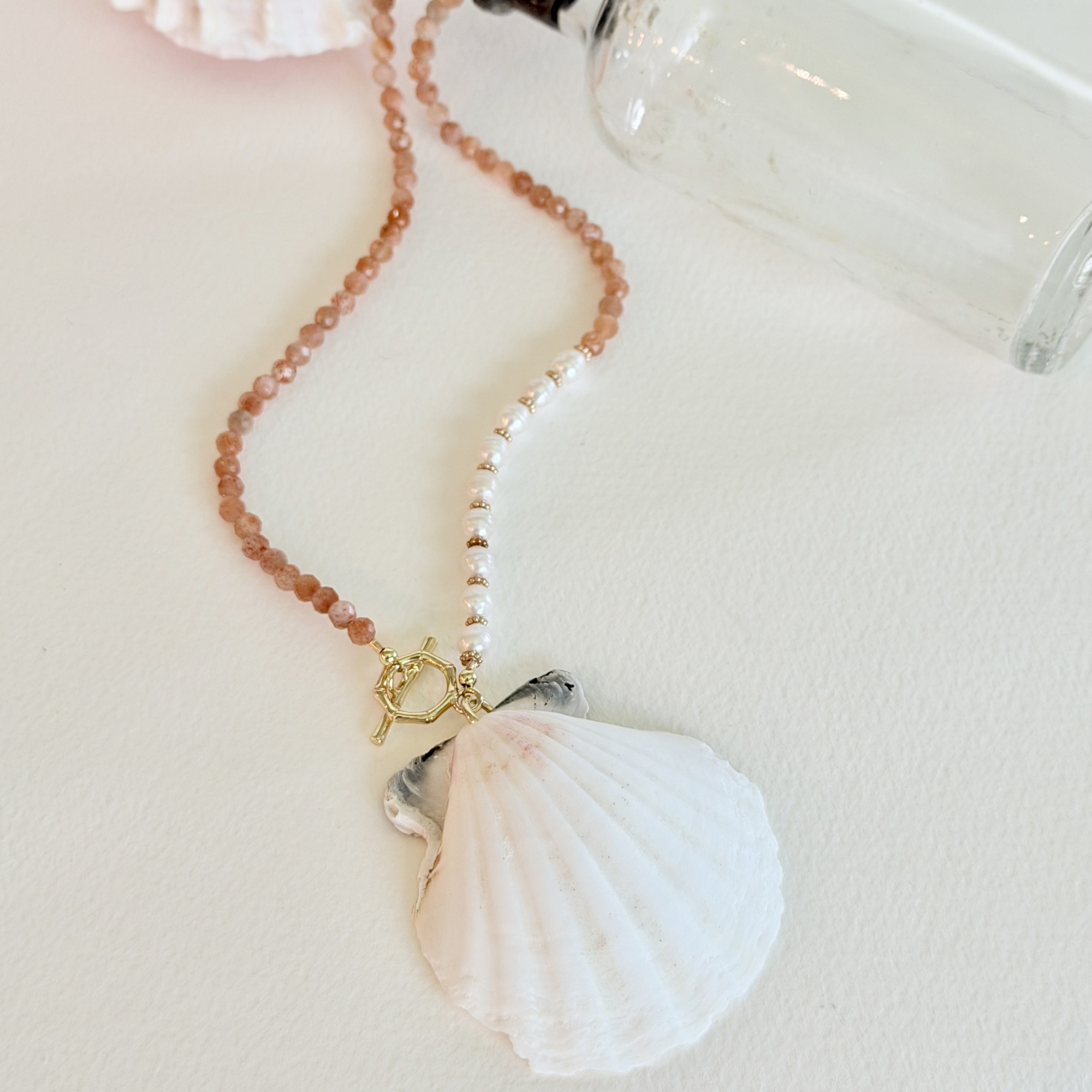 Summer Blush Scallop Shell Necklace
