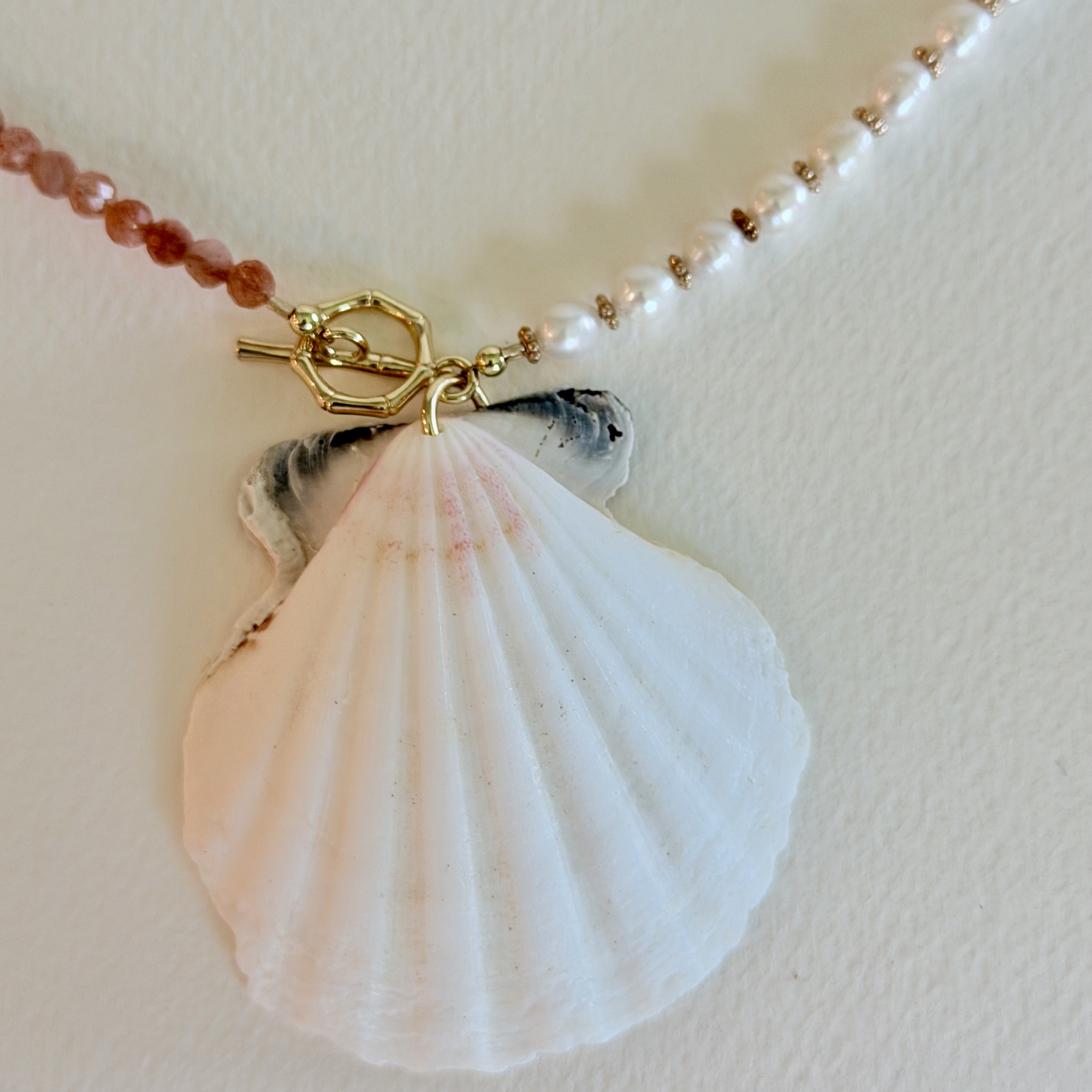 Summer Blush Scallop Shell Necklace