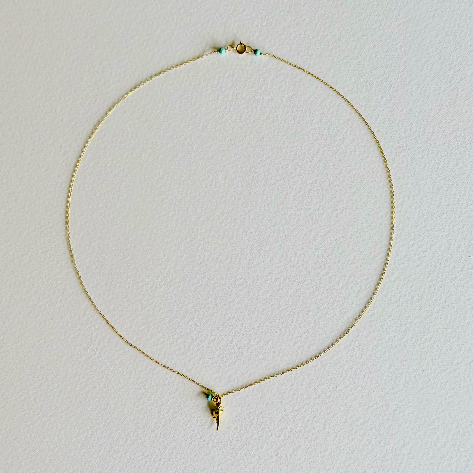 Tide Whisper Necklace | 14K Gold Filled Conch Shell Necklace with Turquoise Accents
