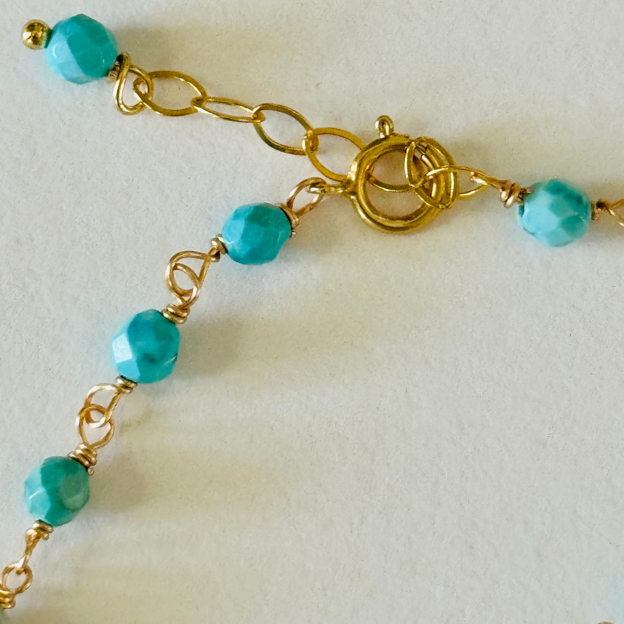 Turquoise Tide Seashell Bracelet