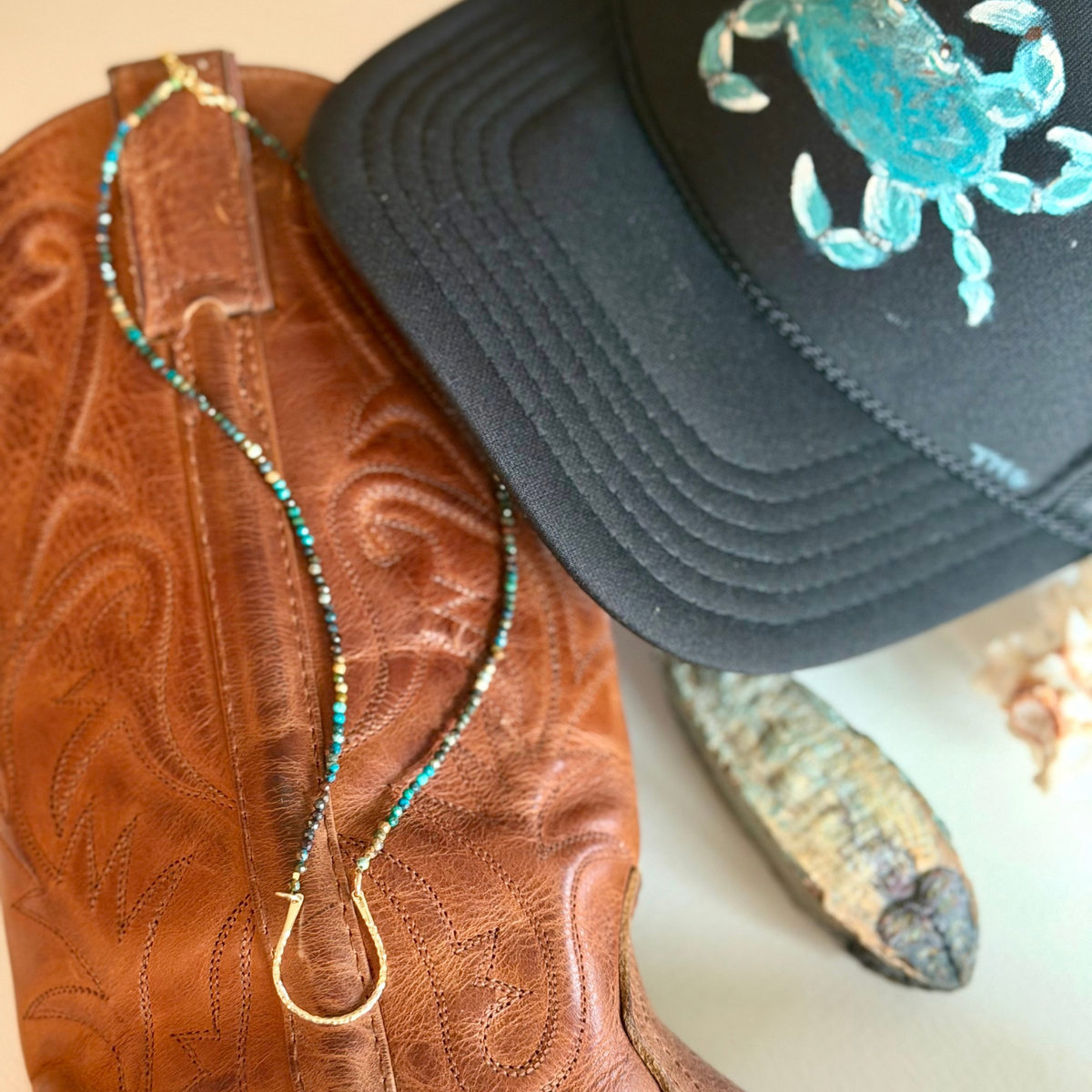 Turquoise Tide Horseshoe Necklace
