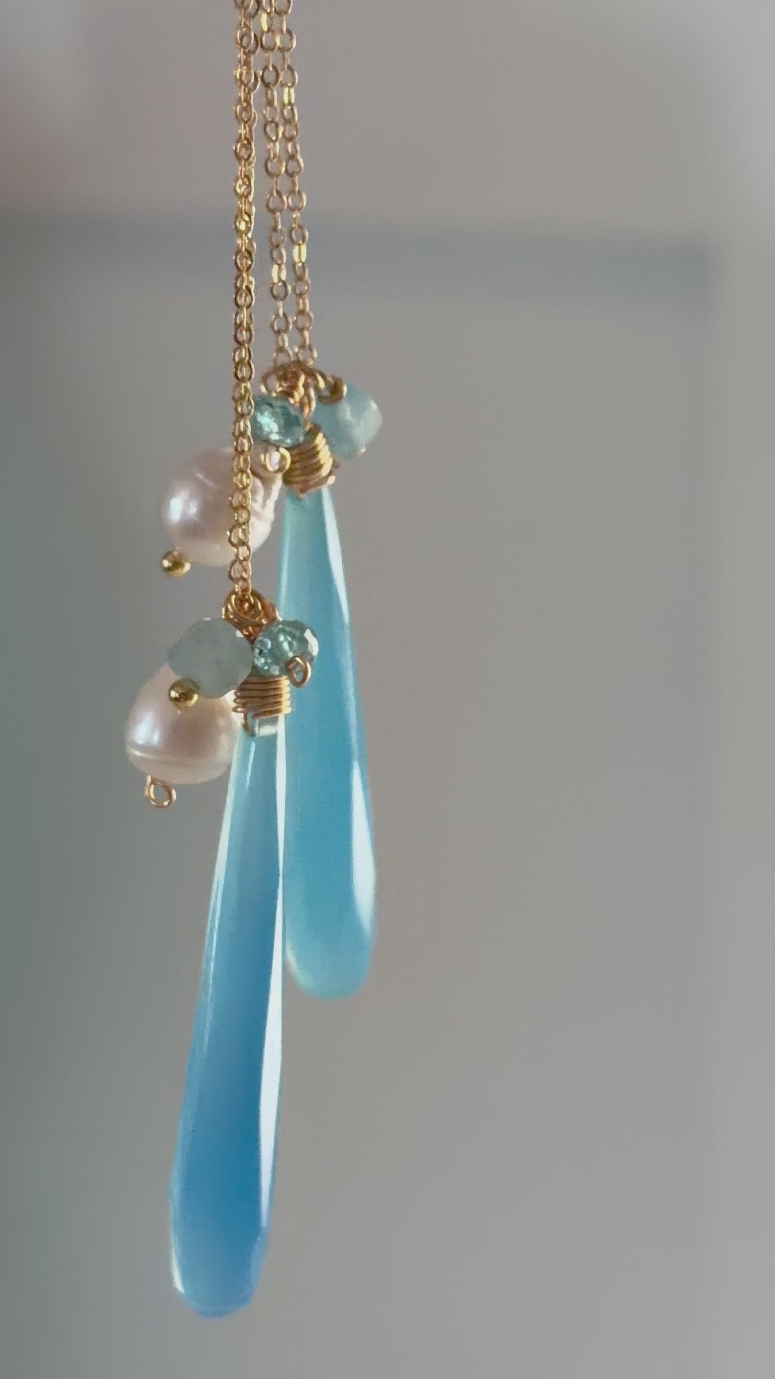 Santorini Blue Teardrop Necklace
