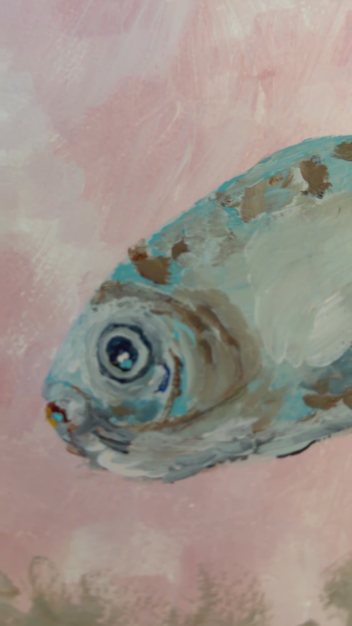 Video of acrylic fish painting by Tracy Grogan